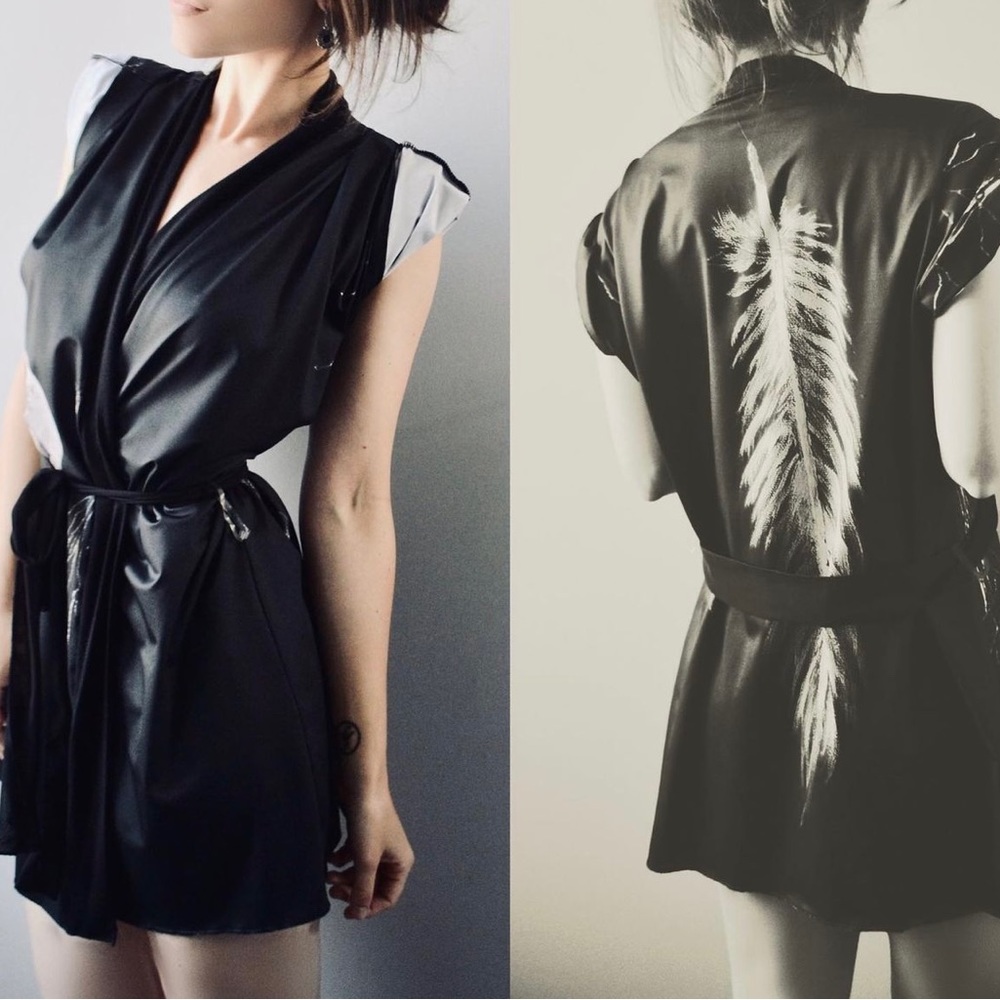 Silver Sage Short Robe in Silky Knit